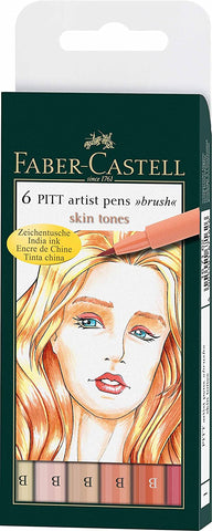 Faber-Castell Pitt Artist Pen Brush "Skin Tones" wallet of 6 pens