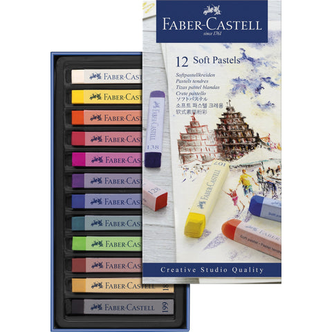 Faber Castell Creative Studio Soft Pastels - 12 Full Length Sticks
