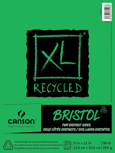 Canson XL Series Recycled Bristol Paper Pad, 9"x12"