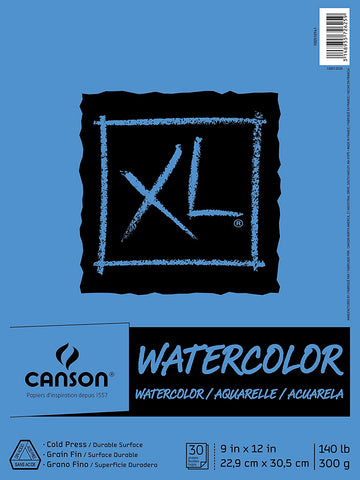 Canson XL Watercolour Pad 9" x 12" , 30 Sheets